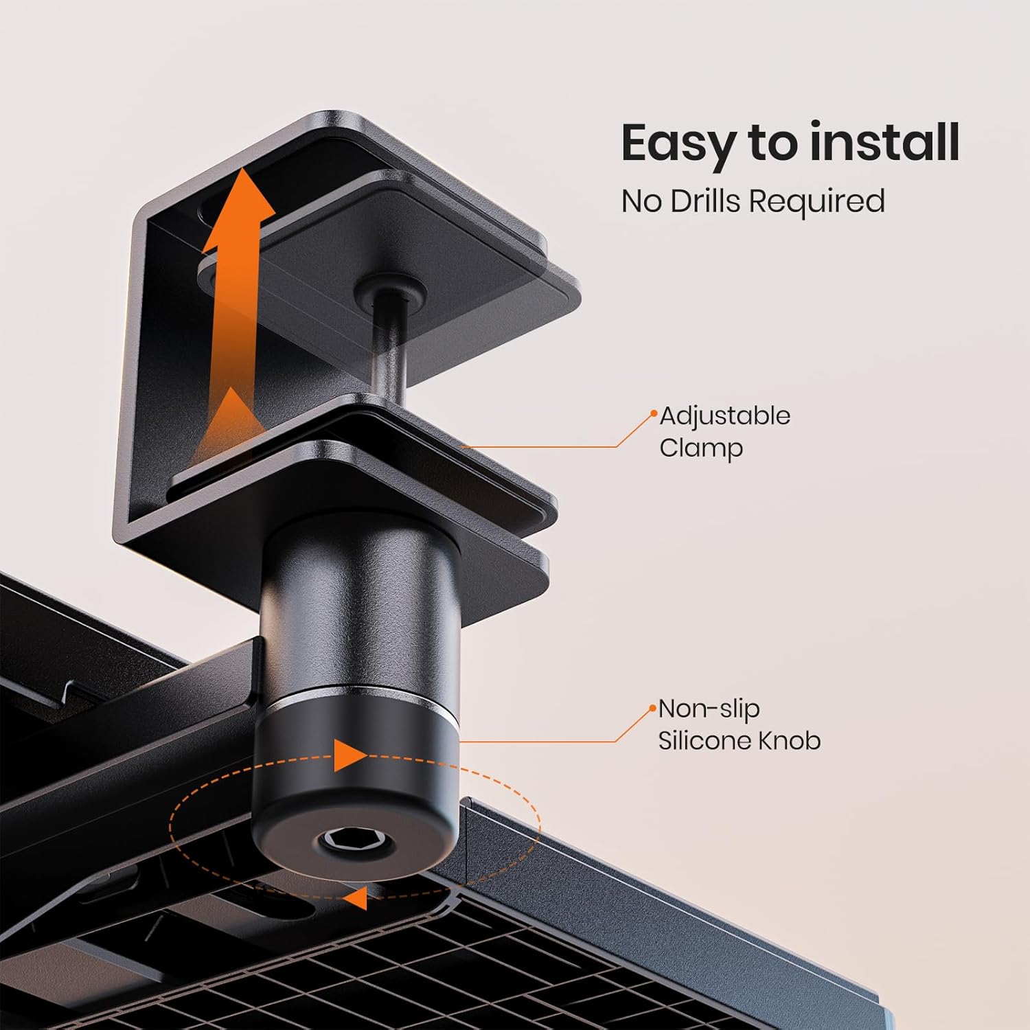 Klearlook Keyboard Tray Under Desk with 360° Rotation, Ergonomic Computer Keyboard & Mouse Tray 24.4"W×10"D Sit Stand Desk Keyboard Holder w/Wrist Rest & Storage Drawer-Black - Image 6