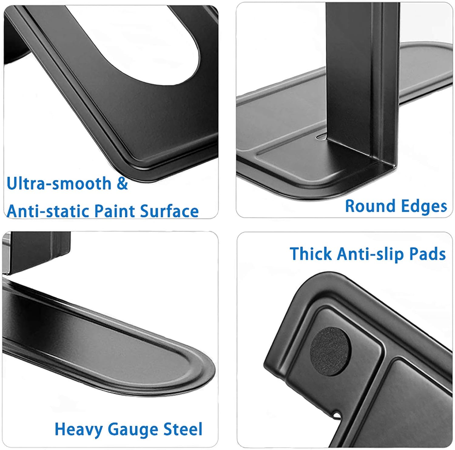 Metal Book Ends for Shelves, Book Shelf Holder Home Decorative, Book Ends for Heavy Books/Movies/CDs, Black 6.5 x 5 x 5.7 in, 4 Pair/ 8 Piece - Image 3