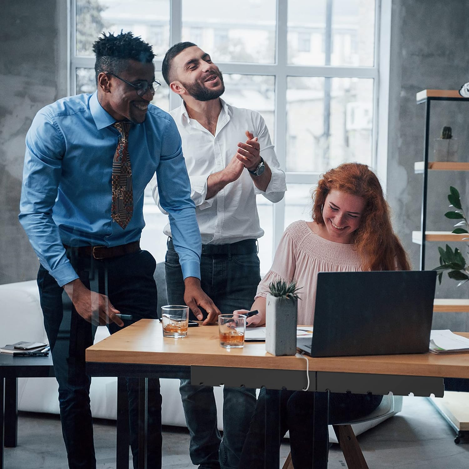 PAMO Cable Management Under Desk for Easy mounting Under-Table I Set of 3 - with 10X Cable Ties I Desk Organizer for Office/Home Office Table Thoughtful Cable Tray Holder - Image 7