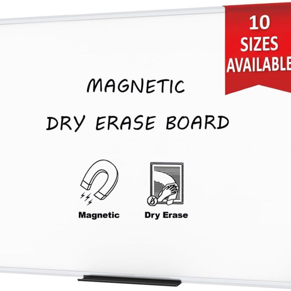 VIZ-PRO Dry Erase Board/Magnetic Whiteboard, 96 x 48 Inches, Large Wall Mounted Board for School Office and Home 8' x 4'